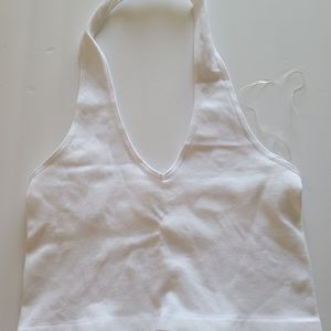 Fashion Nova White Halter Crop Top